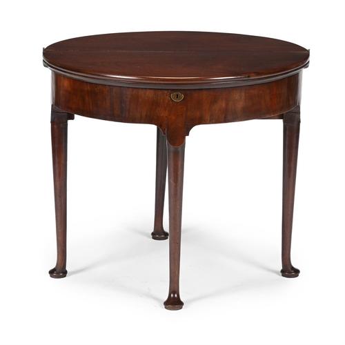 589 - A GEORGE II COMBINED TEA AND CARD TABLE CIRCA 1740 The double hinged tops enclosing a plain surface ... 