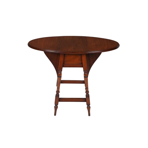 591 - AN EDWARDIAN MAHOGANY DROP-LEAF OCCASIONAL TABLE IN LIBERTY STYLE, CIRCA 190567cm high, 62cm wide, 8... 