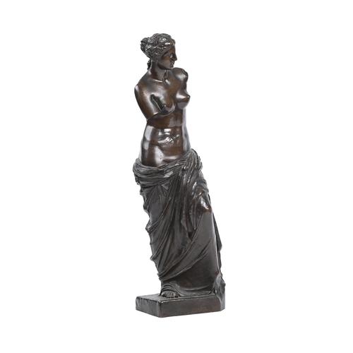 320 - AFTER THE ANTIQUE, A BRONZE FIGURE OF THE VENUS DE MILOFRENCH, LATE 19TH CENTURYWith Collas reductio... 