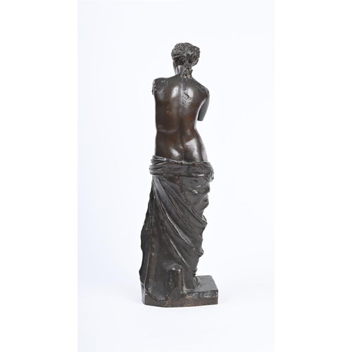 320 - AFTER THE ANTIQUE, A BRONZE FIGURE OF THE VENUS DE MILOFRENCH, LATE 19TH CENTURYWith Collas reductio... 