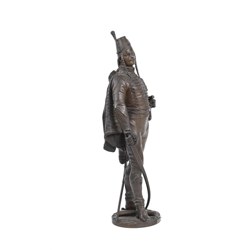 376 - AFTER BRUCHON, A BRONZED METAL FIGURE OF GENERAL FRANCOIS SEVERIN MARCEAU-DESGRAVIERSLATE 19TH CENTU... 