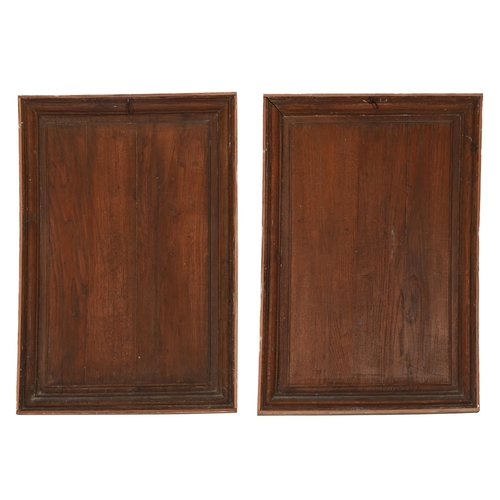 399 - A PAIR OF SWEDISH PAINTED PANELS 19TH CENTURYEach 99cm high, 67.5cm wide, 5cm deep