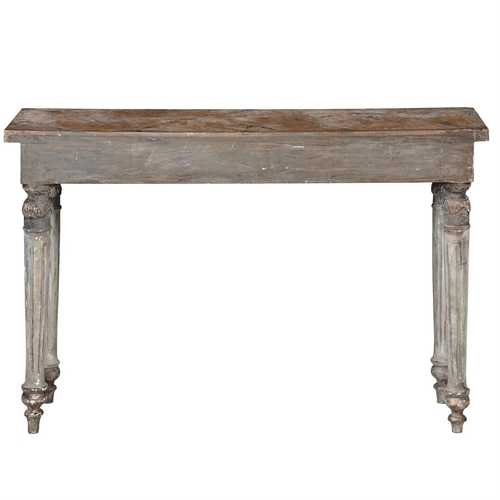 418 - A NORTH ITALIAN PAINTED AND SIMULATED MARBLE CONSOLE TABLE IN 19TH CENTURY STYLE, 20TH CENTURY 81.5c... 