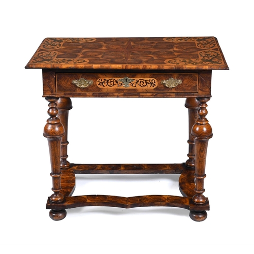 429 - AN OYSTER VENEERED AND MARQUETRY INLAID SIDE TABLE CIRCA 1680 AND LATER 75cm high, 85cm wide, 54cm d... 