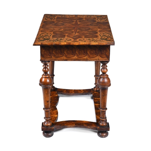 429 - AN OYSTER VENEERED AND MARQUETRY INLAID SIDE TABLE CIRCA 1680 AND LATER 75cm high, 85cm wide, 54cm d... 