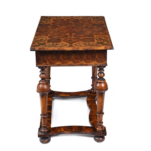 429 - AN OYSTER VENEERED AND MARQUETRY INLAID SIDE TABLE CIRCA 1680 AND LATER 75cm high, 85cm wide, 54cm d... 