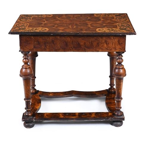 429 - AN OYSTER VENEERED AND MARQUETRY INLAID SIDE TABLE CIRCA 1680 AND LATER 75cm high, 85cm wide, 54cm d... 