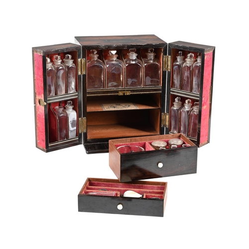 460 - Y A GEORGE IV BRASS MOUNTED ROSEWOOD APOTHECARY OR MEDICINE BOX TERRY AND DUTTON, BATH, CIRCA 1825 W... 