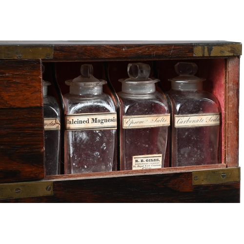 460 - Y A GEORGE IV BRASS MOUNTED ROSEWOOD APOTHECARY OR MEDICINE BOX TERRY AND DUTTON, BATH, CIRCA 1825 W... 