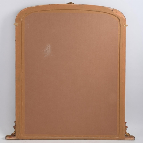 470 - A VICTORIAN GILTWOOD OVERMANTEL WALL MIRROR CIRCA 1870 148cm high, 115cm wide