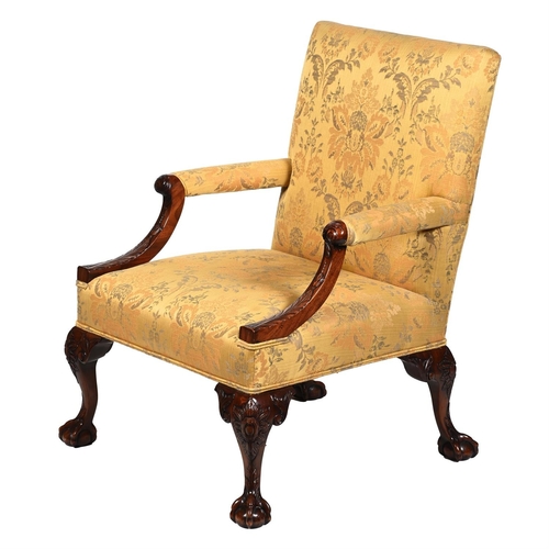 479 - A MAHOGANY GAINSBOROUGH ARMCHAIR IN GEORGE III STYLE CIRCA 1900approximately 98cm high, 73cm wide, 7... 