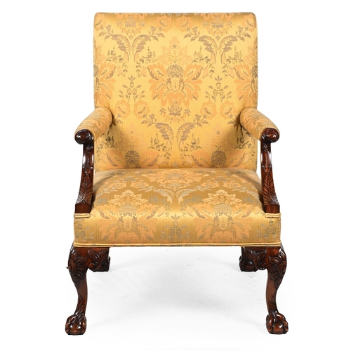 479 - A MAHOGANY GAINSBOROUGH ARMCHAIR IN GEORGE III STYLE CIRCA 1900approximately 98cm high, 73cm wide, 7... 