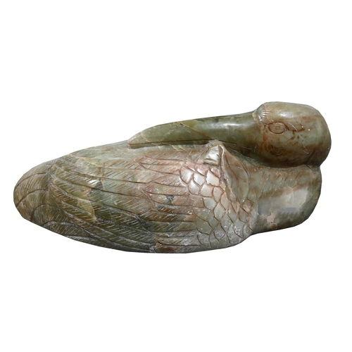 610 - A LARGE JADE CARVED FIGURE OF A BIRDapproximately 20cm high, 50cm wide, 23cm deepProvenance:Private ... 