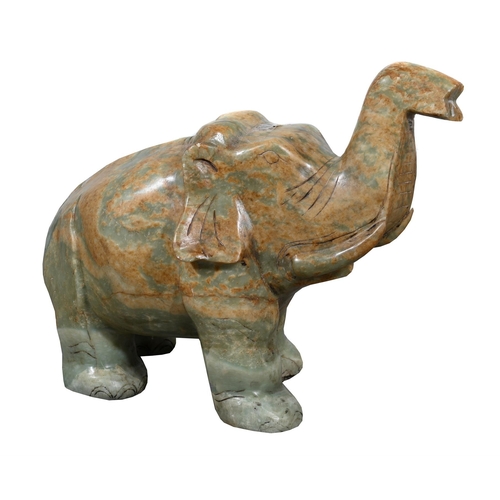 612 - A LARGE JADE ELEPHANT QING DYNASTY, CIRCA 19TH CENTURYapproximately 42cm high, 23cm wide, 51cm deepP... 