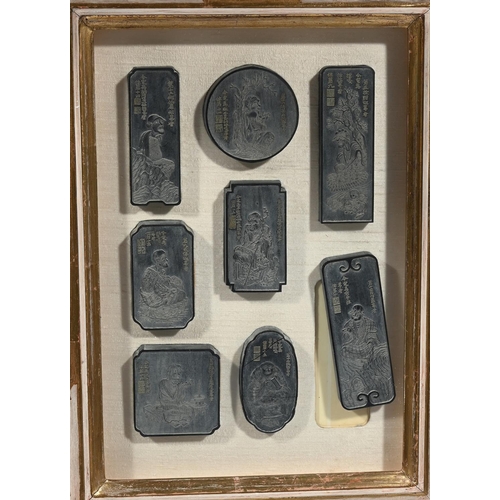 692 - A GROUP OF THREE CASED SETS OF CHINESE INK BLOCKS19TH CENTURYComprising of twenty eight blocks overa... 