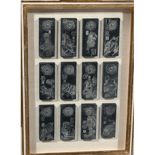 692 - A GROUP OF THREE CASED SETS OF CHINESE INK BLOCKS19TH CENTURYComprising of twenty eight blocks overa... 