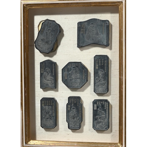 692 - A GROUP OF THREE CASED SETS OF CHINESE INK BLOCKS19TH CENTURYComprising of twenty eight blocks overa... 