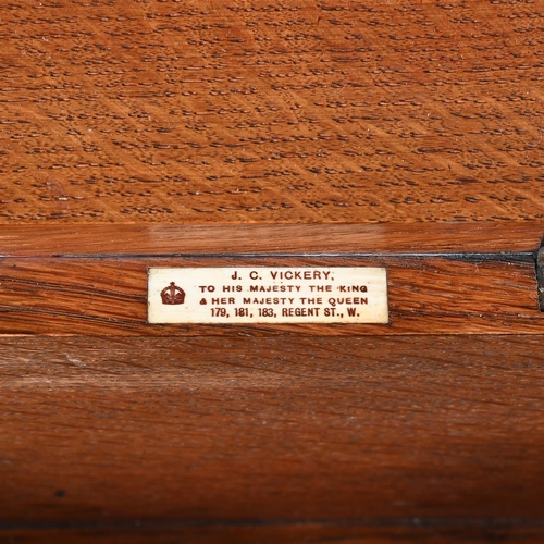 762 - AN EDWARDIAN OAK AND BRASS MOUNTED LETTER BOXBY J.C. VICKERY, CIRCA 1905With a maker's plaque for 'J... 