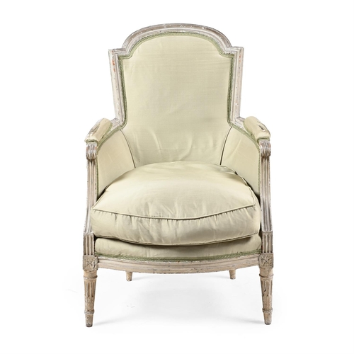 780 - A LOUIS XVI PAINTED BERGERE ARMCHAIR LATE 18TH CENTURY 98cm high