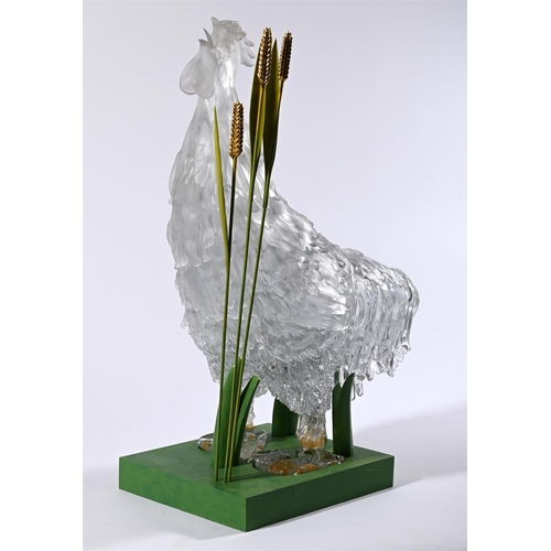 821 - A LARGE CLEAR AND FROSTED GLASS MODEL OF A ROOSTERPINO SIGNORETTO FOR MURANO, LATE 20TH CENTURYOn a ... 