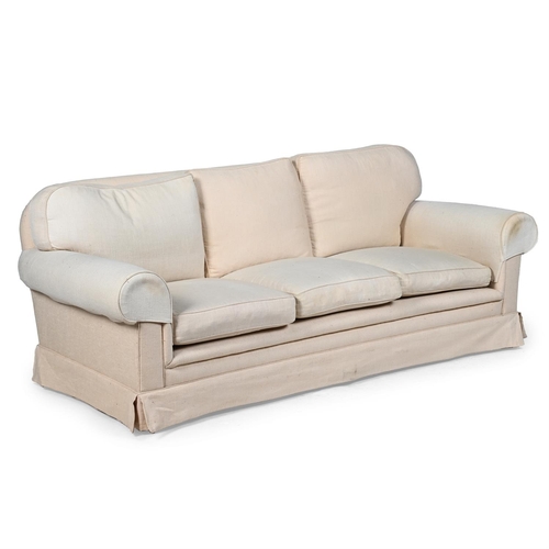 852 - A PAIR OF CREAM SOFASBY KINGCOME SOFAS LTD., LATE 20TH CENTURYUpholstered in a slub linen type fabri... 