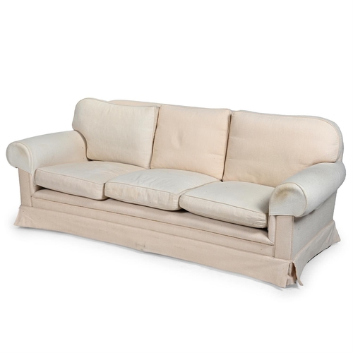 852 - A PAIR OF CREAM SOFASBY KINGCOME SOFAS LTD., LATE 20TH CENTURYUpholstered in a slub linen type fabri... 