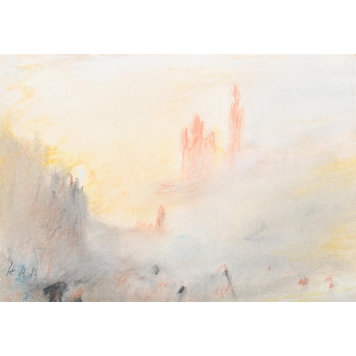 131 - HERCULES BRABAZON BRABAZON (BRITISH 1821-1906)THE RHINE, AFTER TURNER Pastel Signed with initials (l... 