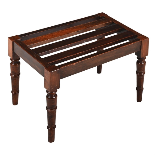 15 - A WILLIAM IV SOLID MAHOGANY LUGGAGE STANDCIRCA 183538cm high, 57cm wide, 41.5cm deep