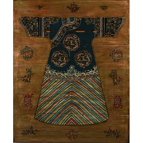 172 - DECORATIVE LARGE PAINTING OF A CHINESE ROBELacquered Panel121.5 x 101cm (47¾ x 39¾ in.)Measurements ... 