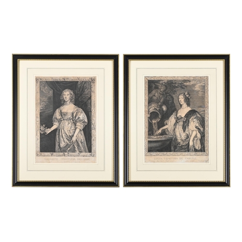 18 - AFTER ANTHONY VAN DYCKA SET OF TEN FRAMED PORTRAITS OF NOBLE LADIESEngraved by Pierre Lombart34.5 x ... 