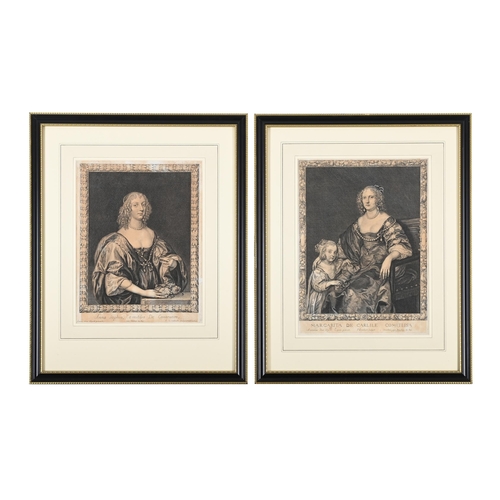 18 - AFTER ANTHONY VAN DYCKA SET OF TEN FRAMED PORTRAITS OF NOBLE LADIESEngraved by Pierre Lombart34.5 x ... 