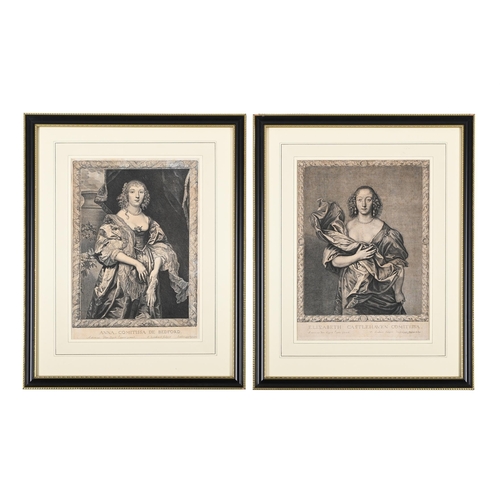 18 - AFTER ANTHONY VAN DYCKA SET OF TEN FRAMED PORTRAITS OF NOBLE LADIESEngraved by Pierre Lombart34.5 x ... 