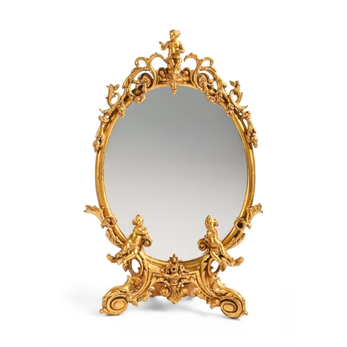 184 - A FRENCH GILT BRONZE DRESSING TABLE MIRROR EARLY 20TH CENTURY Indistinctly signed to cast underside ... 