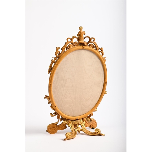 184 - A FRENCH GILT BRONZE DRESSING TABLE MIRROR EARLY 20TH CENTURY Indistinctly signed to cast underside ... 