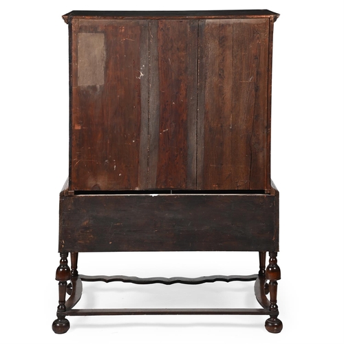 28 - A WALNUT CHEST ON STANDCIRCA 1740 AND LATER149cm high, 104cm wide, 58cm deep