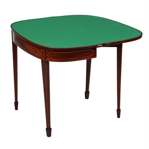 29 - Y A GEORGE III BURRWOOD, MAHOGANY, INLAID, AND CROSSBANDED CARD TABLE CIRCA 1800The rosewood crossba... 