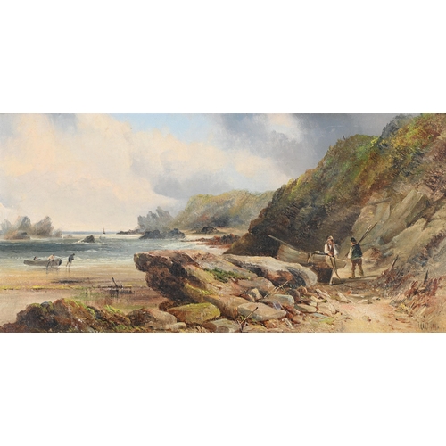 49 - BRITISH SCHOOL (19TH CENTURY)POLPIE'S COVE, CORNWALLOil on canvasIndistinctly signed and inscribed '... 