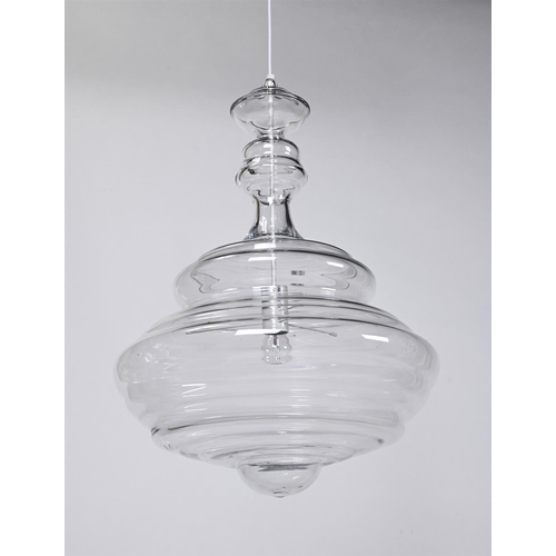 59 - THREE HANDBLOWN GLASS LIGHT FITTINGSBY LASVIT, MODERNincluding the Bolshoi Theatre pendant, the Prag... 