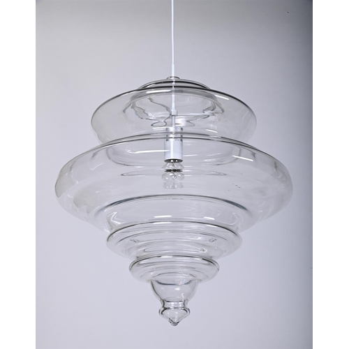 59 - THREE HANDBLOWN GLASS LIGHT FITTINGSBY LASVIT, MODERNincluding the Bolshoi Theatre pendant, the Prag... 