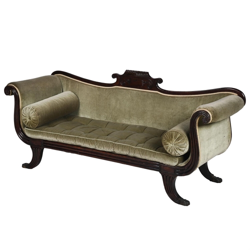 7 - Y A REGENCY CARVED SIMULATED ROSEWOOD AND UPHOLSTERED SOFAIN THE MANNER OF GILLOWS, CIRCA 1820approx... 