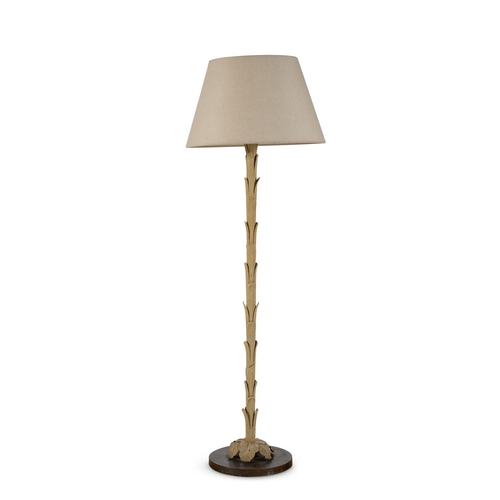 72 - A TOLE STANDING LAMPMID 20TH CENTURYWith foliate stem, fitted for electricity188cm high