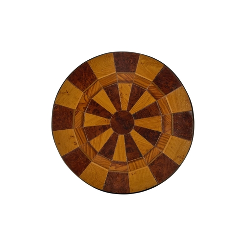 79 - A PAINTED FAUX MARQUETRY AND OAK TRIPOD TABLE ENGLISH, MID 19TH CENTURY AND LATER  The circular tilt... 