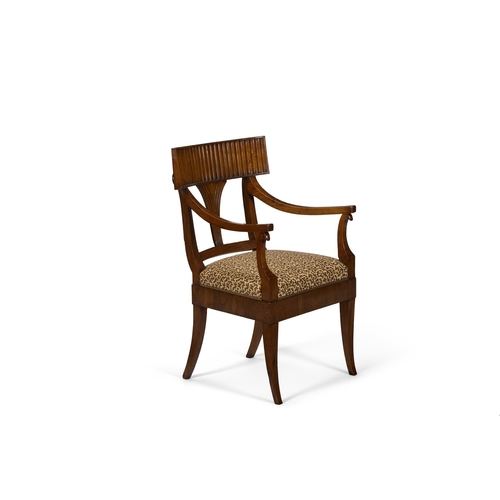 89 - A WALNUT OPEN ARMCHAIR ITALIAN, FIRST HALF 19TH CENTURYWith Sibyl Colefax & John Fowler 'seaweed bei... 