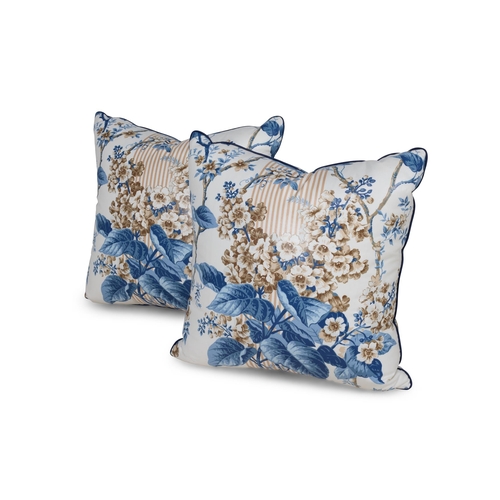 114 - A PAIR OF FLORAL COTTON SQUARE CUSHIONS
BY SIBYL COLEFAX & JOHN FOWLER
approximately 51cm square