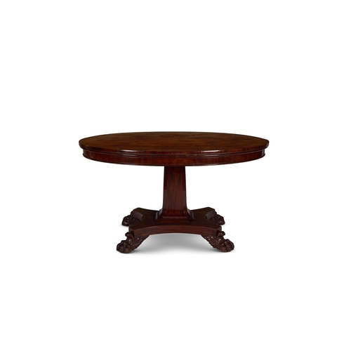 119 - A WILLIAM IV MAHOGANY PEDESTAL TABLE SECOND QUARTER 19TH CENTURYThe oval top above a spreading base ... 