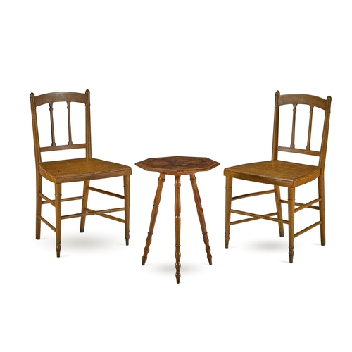 129 - A PAIR OF REGENCY LATER PAINTED SIDE CHAIRSEARLY 19TH CENTURYWith panel seats84cm high, 46cm wide, 4... 