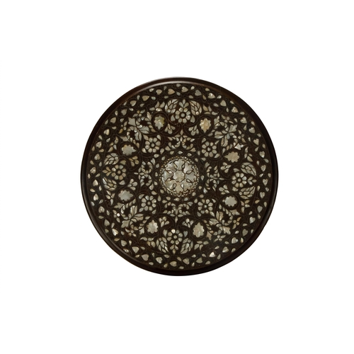 135 - A MOTHER-OF-PEARL INLAID CIRCULAR TABLE SYRIAN, 20TH CENTURY73cm high, 57cm diameter