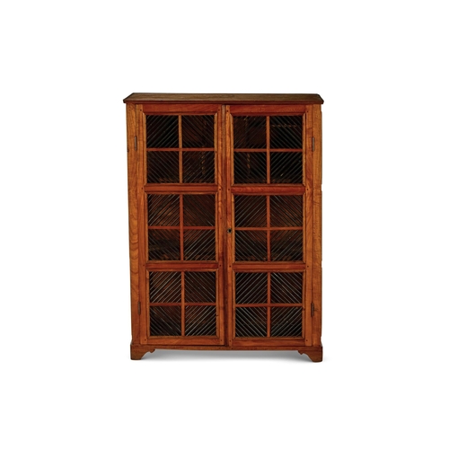 144 - A FRUITWOOD AND IMITATED BAMBOO CABINET
NORTH ITALIAN, 19TH CENTURY AND LATER
With two doors enclosi... 