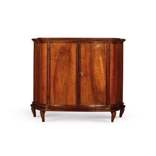 150 - A WALNUT SERPENTINE SIDE CABINETITALIAN, SECOND HALF 18TH CENTURYWith four doors 92.5cm high, 111cm ... 