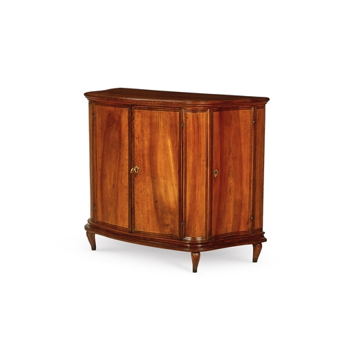 150 - A WALNUT SERPENTINE SIDE CABINETITALIAN, SECOND HALF 18TH CENTURYWith four doors 92.5cm high, 111cm ... 